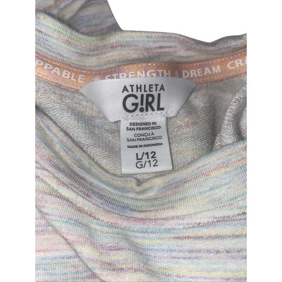 Athleta Girl Sweatshirt Large / 12 Rainbow Speckled Long Sleeve TENCEL Modal - Picture 7 of 9